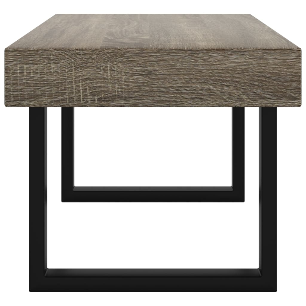 Tavolino da Salotto Grigio e Nero 90x45x40 cm in MDF e Ferro