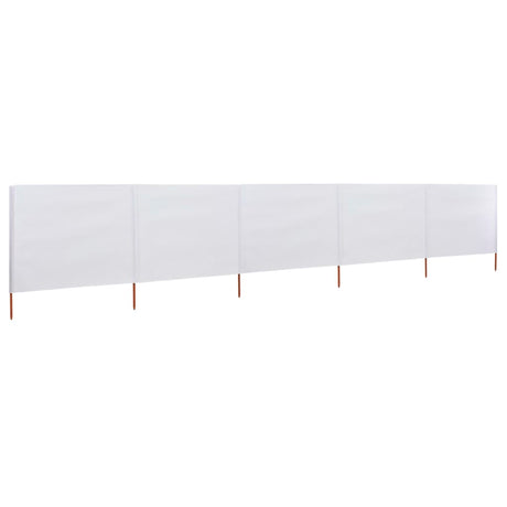Paravento a 5 Pannelli in Tessuto 600x120 cm Bianco Sabbia