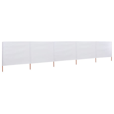 Paravento a 5 Pannelli in Tessuto 600x160 cm Bianco Sabbia
