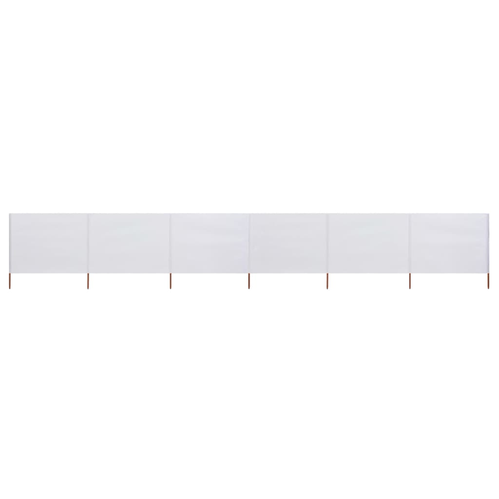 Paravento a 6 Pannelli in Tessuto 800x160 cm Bianco Sabbia