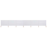 Paravento a 6 Pannelli in Tessuto 800x160 cm Bianco Sabbia