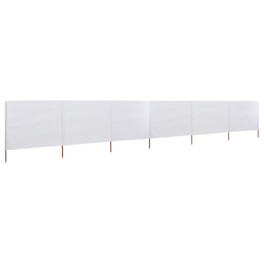 Paravento a 6 Pannelli in Tessuto 800x160 cm Bianco Sabbia