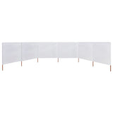 Paravento a 6 Pannelli in Tessuto 800x160 cm Bianco Sabbia
