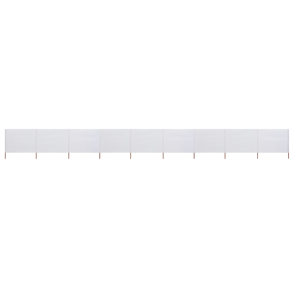 Paravento a 9 Pannelli in Tessuto 1200x80 cm Bianco Sabbia
