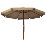 Ombrellone da Esterni con Palo in Legno 330 cm Grigio Talpa