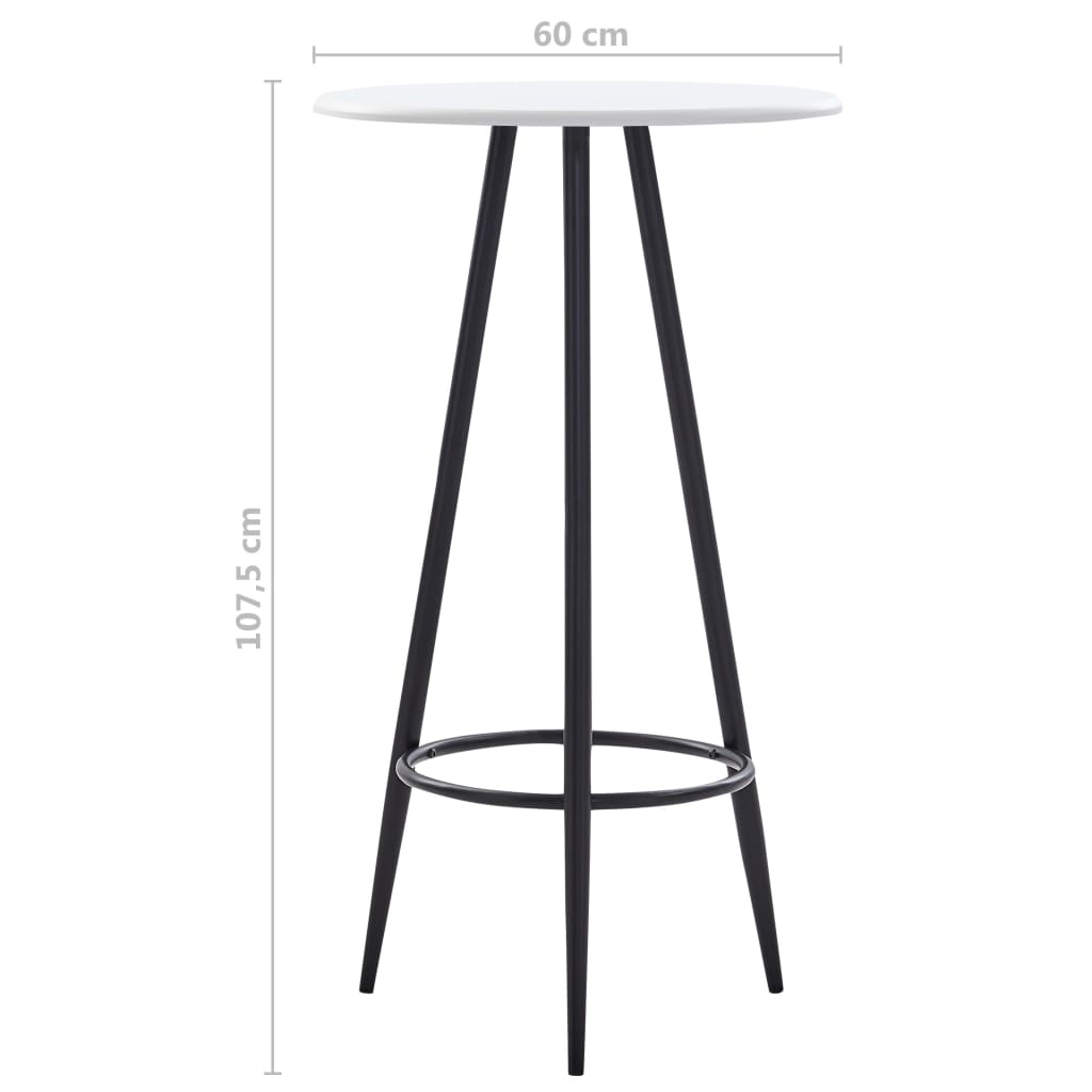 Tavolo da Bar Bianco 60x107,5 cm in MDF