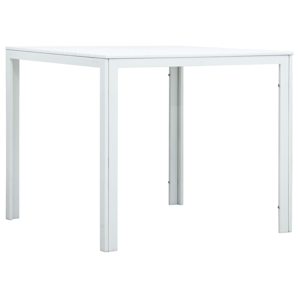 Tavolino da Salotto Bianco 78x78x74 cm HDPE Aspetto Legno