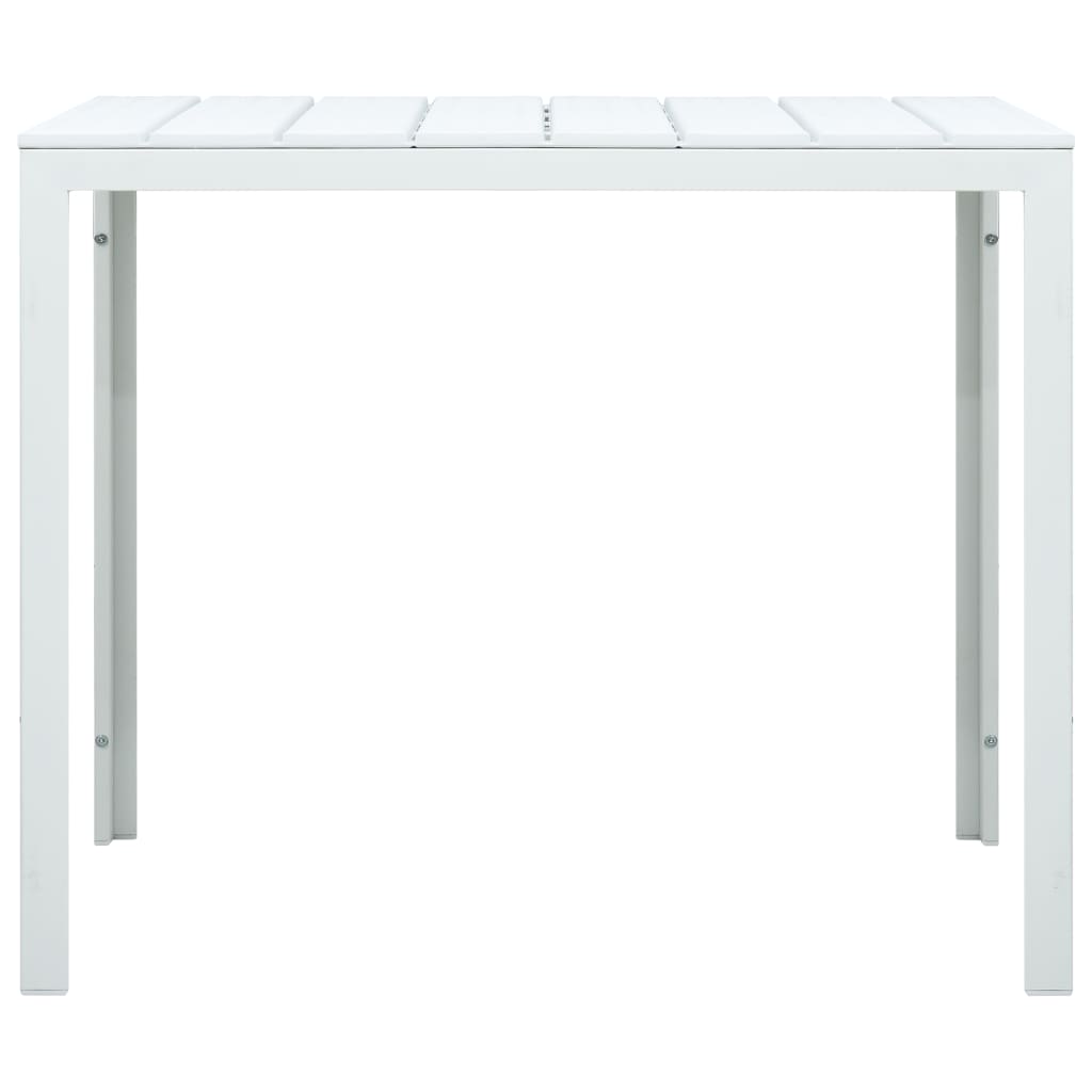 Tavolino da Salotto Bianco 78x78x74 cm HDPE Aspetto Legno