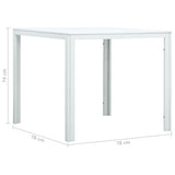 Tavolino da Salotto Bianco 78x78x74 cm HDPE Aspetto Legno