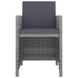 Set da Pranzo da Giardino 11 pz con Cuscini Polyrattan Grigio