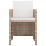 Set da Pranzo da Giardino 5 pz con Cuscini in Polyrattan Beige