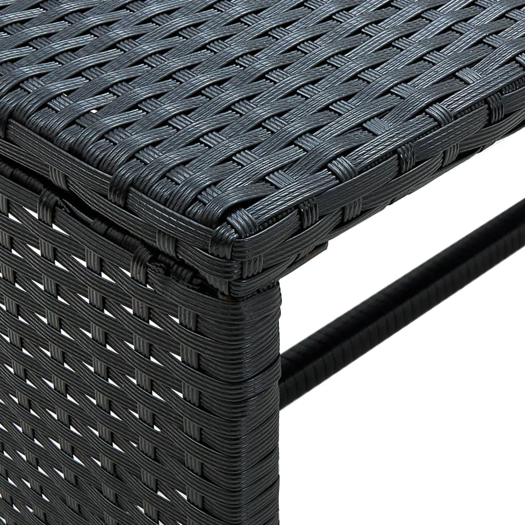 Tavolino da Salotto Nero 70x40x38 cm in Polyrattan