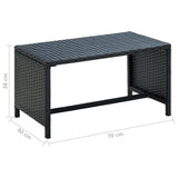 Tavolino da Salotto Nero 70x40x38 cm in Polyrattan