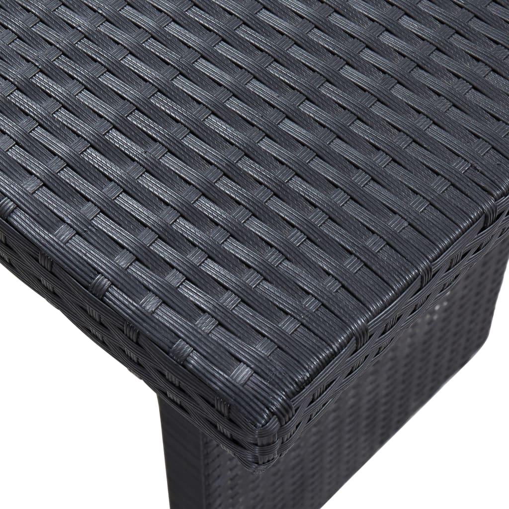 Set Divani da Giardino 3 pz con Cuscini in Polyrattan Nero