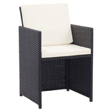 Set da Pranzo da Giardino 15 pz con Cuscini in Polyrattan Nero