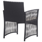 Set Divani da Giardino 4 pz con Cuscini in Polyrattan Nero