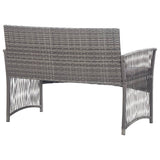 Set Divani da Giardino 4 pz con Cuscini in Polyrattan Antracite