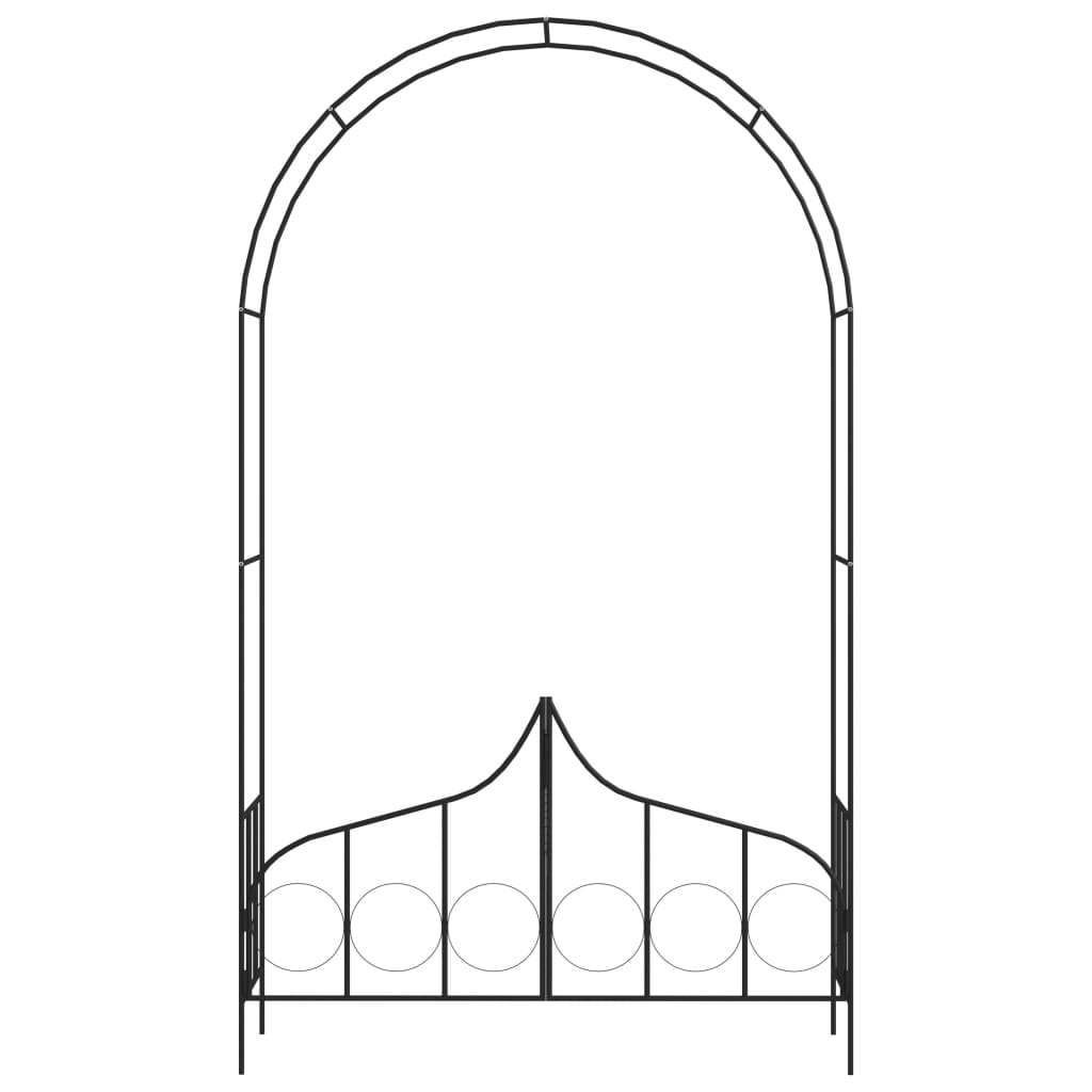 Arco da Giardino con Porta Nero 138x40x238 cm in Ferro