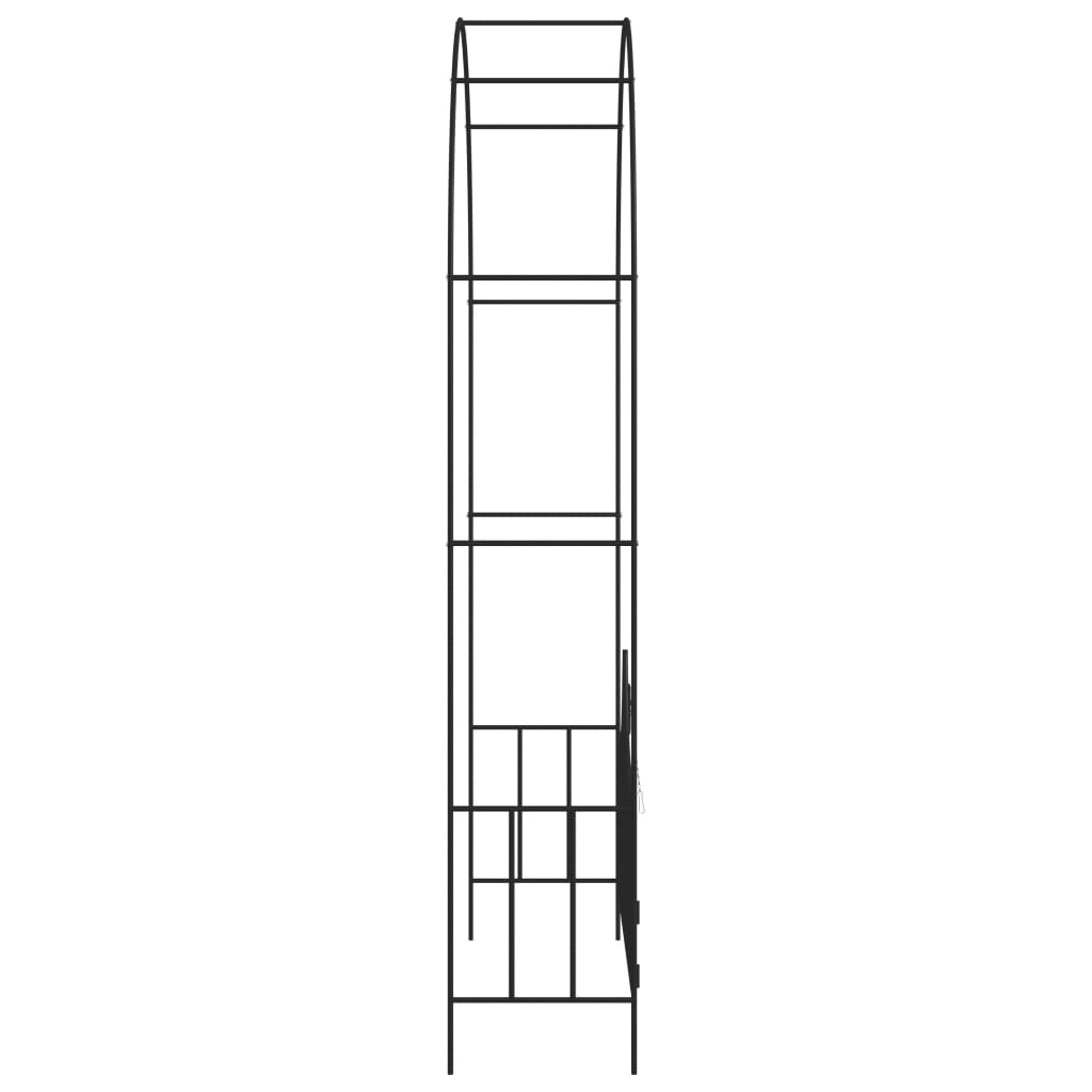 Arco da Giardino con Porta Nero 138x40x238 cm in Ferro