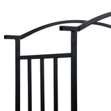 Arco da Giardino con Panca Nero 128x50x207 cm in Ferro