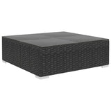 Set Divani da Giardino 7 pz con Cuscini in Polyrattan Nero