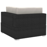 Poltrone Modulari ad Angolo con Cuscini 2 pz Polyrattan Nero