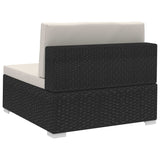 Poltrone Modulari ad Angolo con Cuscini 2 pz Polyrattan Nero