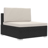 Set Divani da Giardino 4 pz con Cuscini in Polyrattan Nero