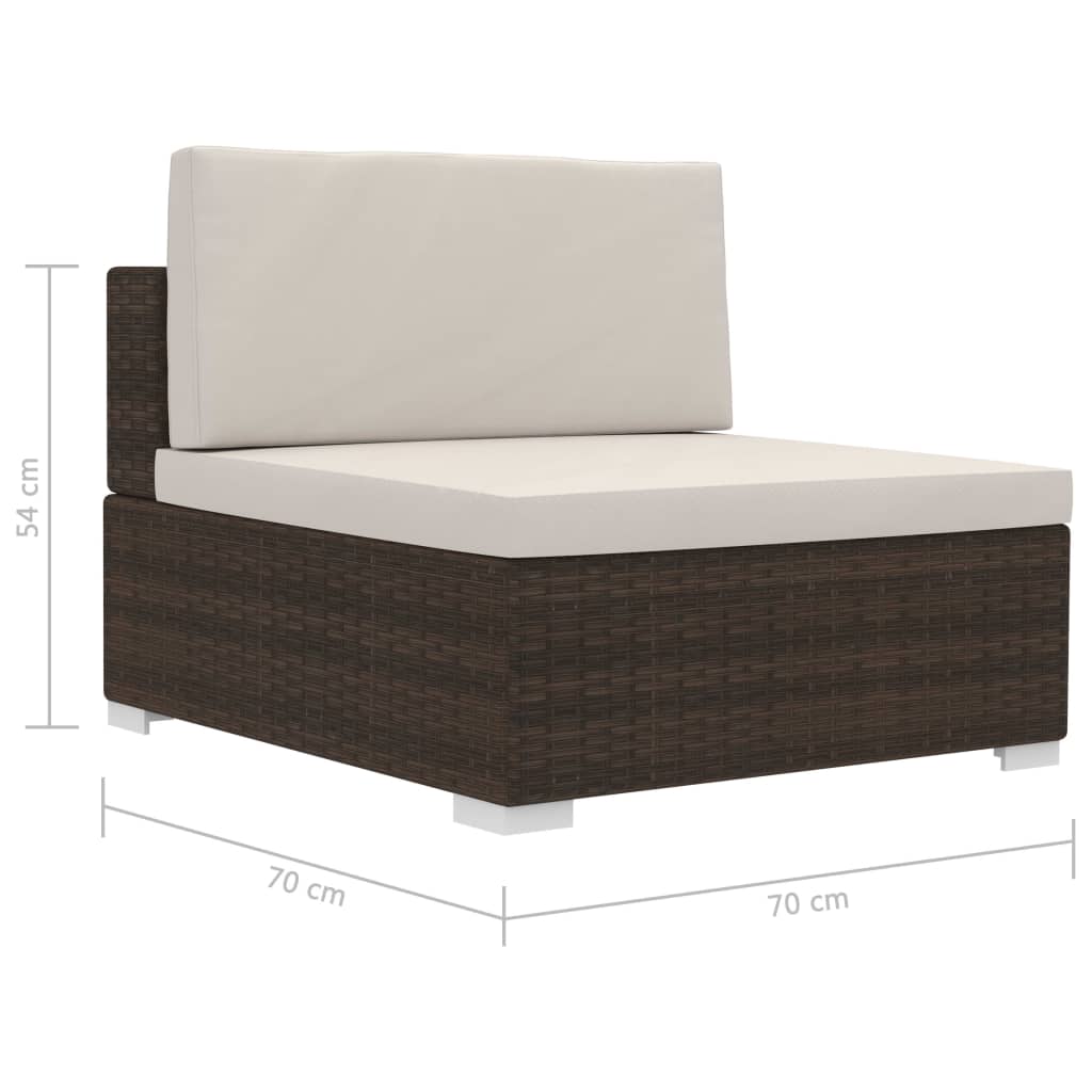 Set Divani da Giardino 4 pz con Cuscini in Polyrattan Marrone