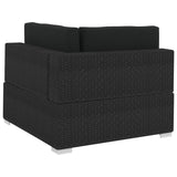 Set Divani da Giardino 4 pz con Cuscini in Polyrattan Nero