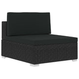 Set Divani da Giardino 4 pz con Cuscini in Polyrattan Nero