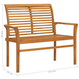 Panchina da Giardino 112 cm in Legno Massello di Teak