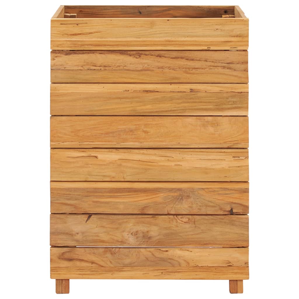 Letto Rialzato 50x40x72 cm Legno di Teak di Recupero e Acciaio