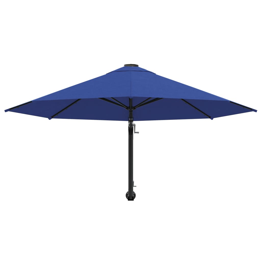 Ombrellone a Muro con Palo in Metallo 300 cm Blu