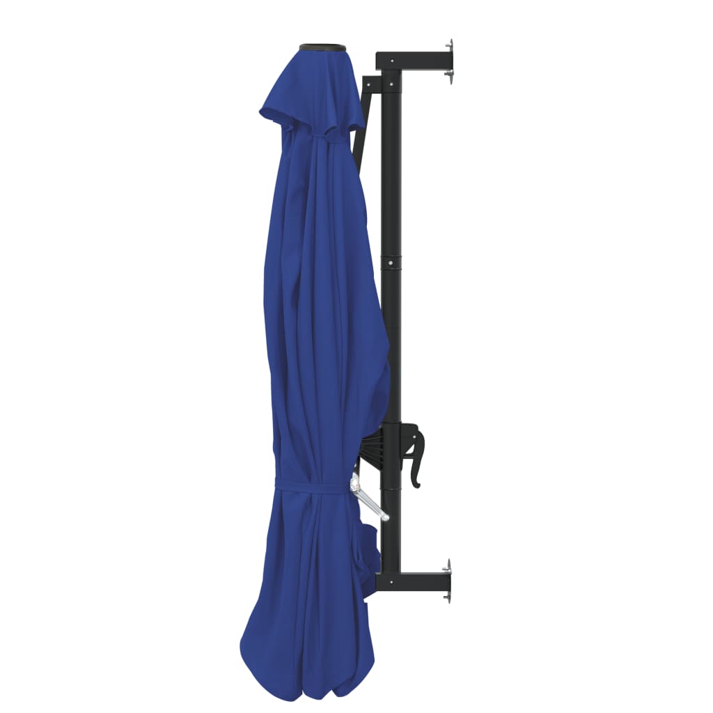 Ombrellone a Muro con Palo in Metallo 300 cm Blu