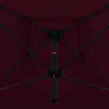 Ombrellone Doppio con Palo in Acciaio 250x250 cm Rosso Bordò