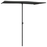 Ombrellone da Esterni con Palo in Alluminio 180x110cm Antracite