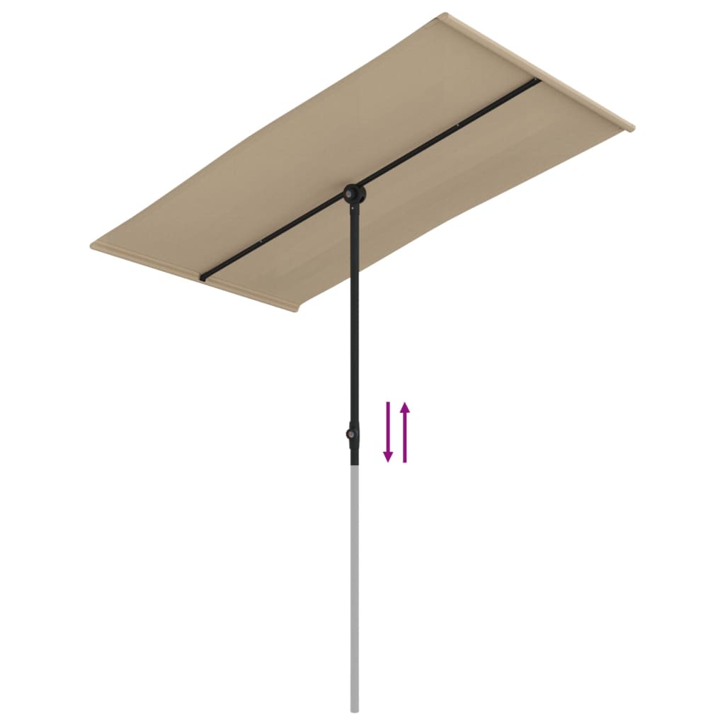 Ombrellone da Esterni con Palo in Alluminio 180x110cm Talpa