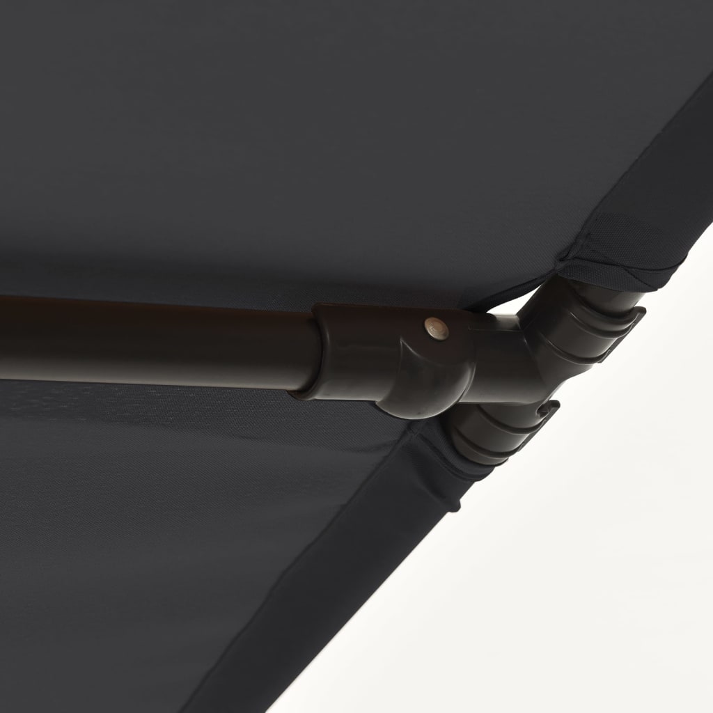 Ombrellone da Esterni con Palo in Alluminio 2x1,5 m Nero