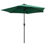 Ombrellone con Luci a LED e Palo Alluminio 270 cm Verde