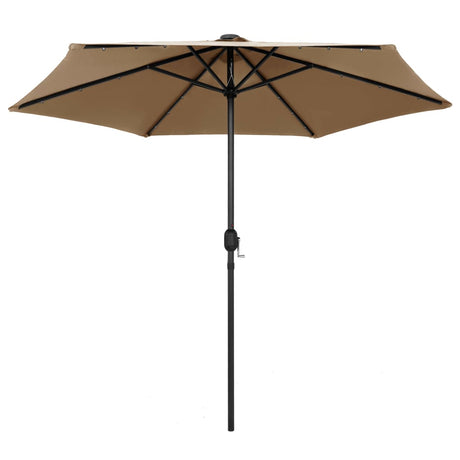 Ombrellone con Luci a LED e Palo Alluminio 270 cm Grigio Talpa
