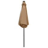 Ombrellone con Luci a LED e Palo Alluminio 270 cm Grigio Talpa