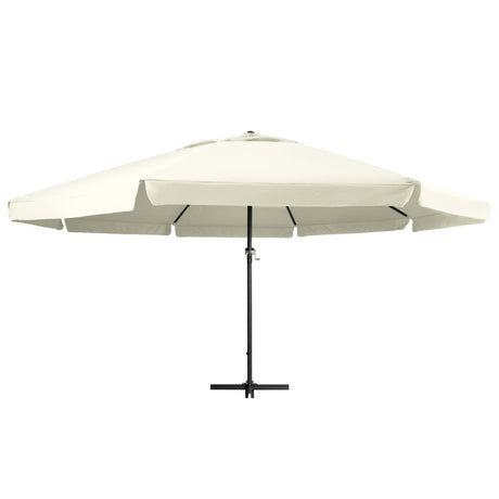 Ombrellone da Esterni Palo in Alluminio 600 cm Bianco Sabbia