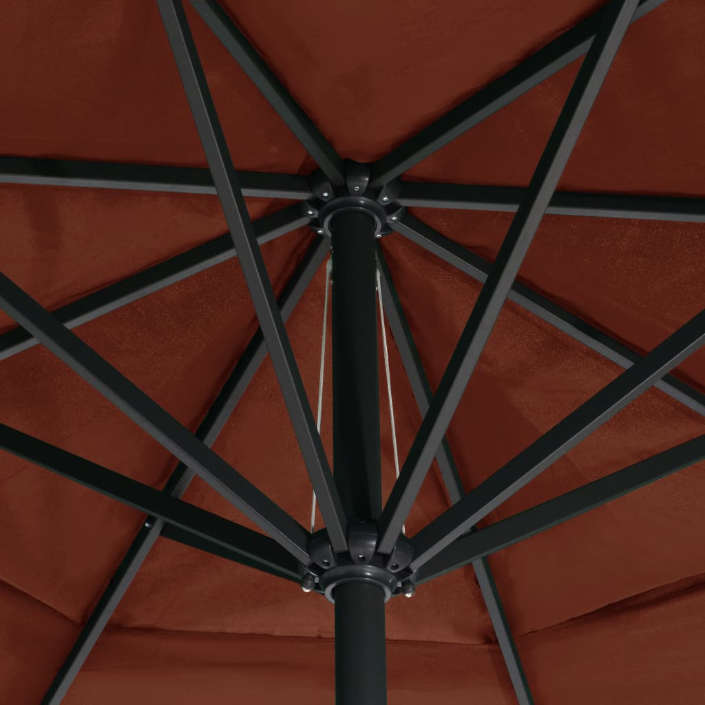 Ombrellone da Esterni con Palo in Alluminio 600 cm Terracotta