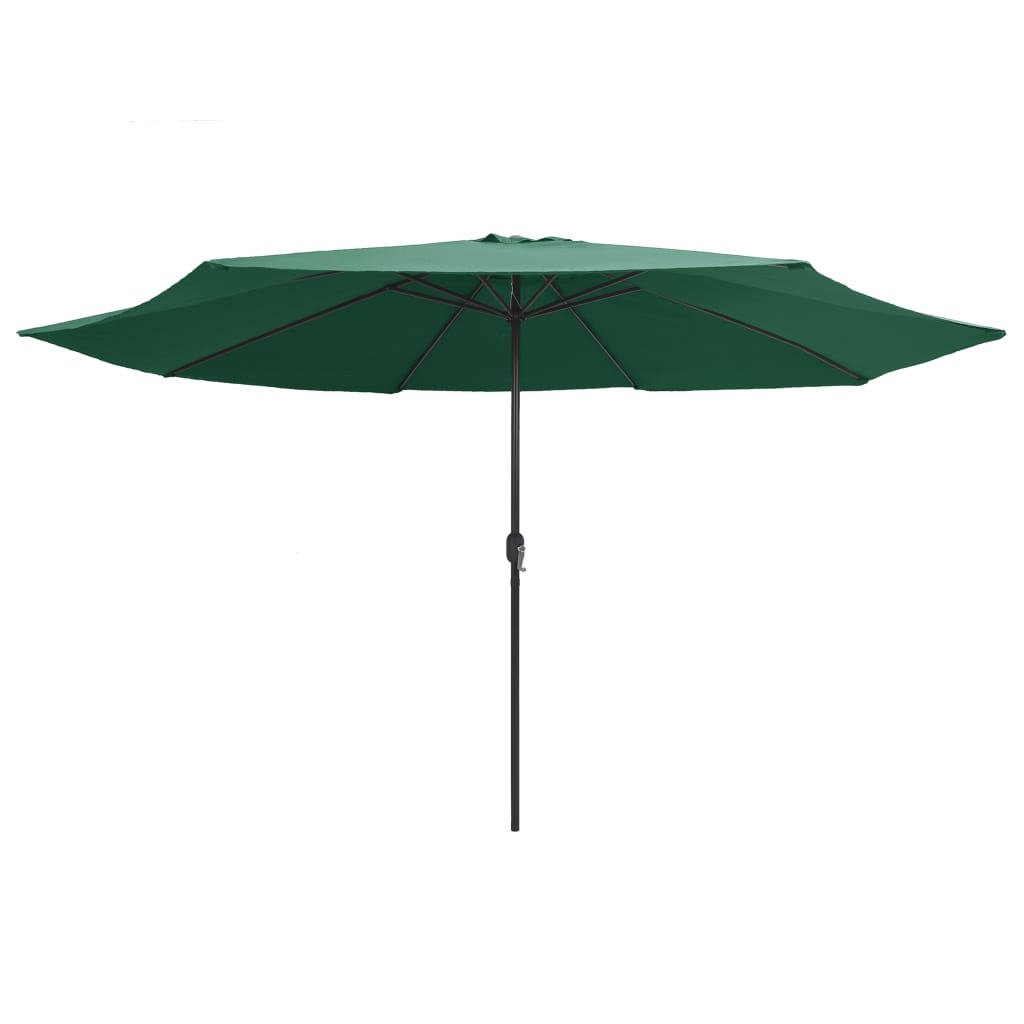 Ombrellone da Esterni con Palo in Metallo 390 cm Verde