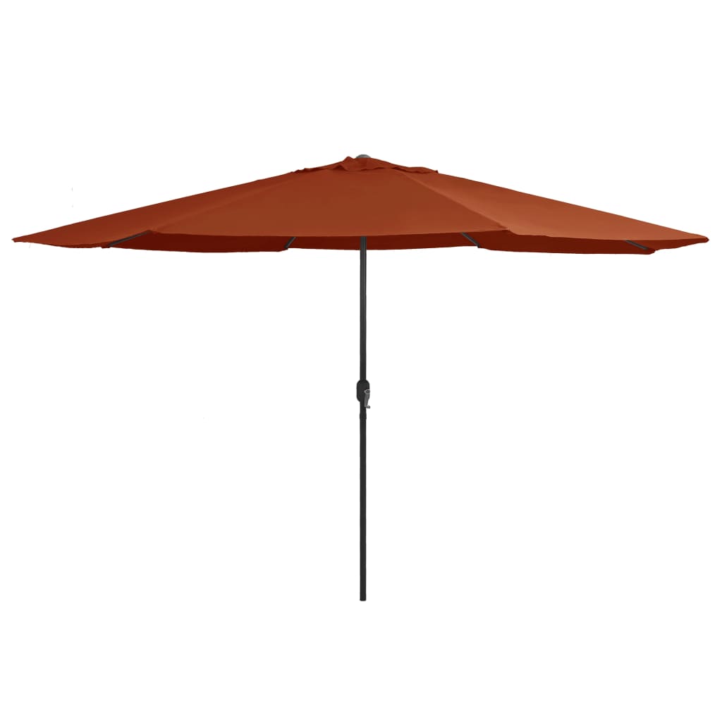 Ombrellone da Esterni con Palo in Metallo 390 cm Terracotta