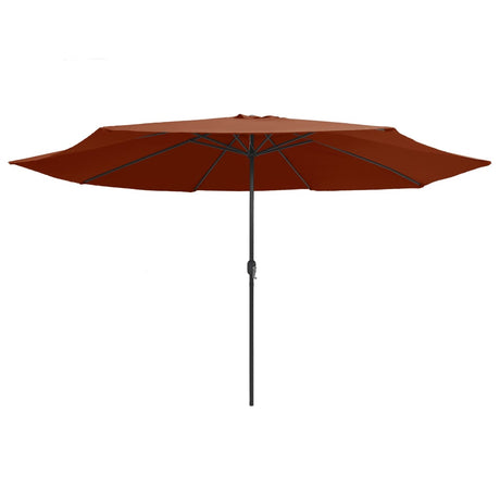Ombrellone da Esterni con Palo in Metallo 390 cm Terracotta
