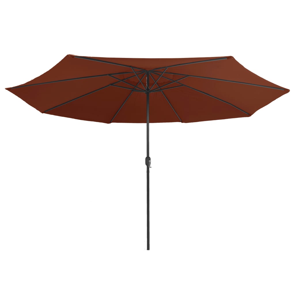 Ombrellone da Esterni con Palo in Metallo 390 cm Terracotta