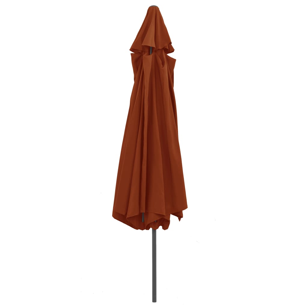 Ombrellone da Esterni con Palo in Metallo 390 cm Terracotta