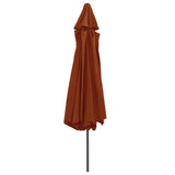 Ombrellone da Esterni con Palo in Metallo 390 cm Terracotta